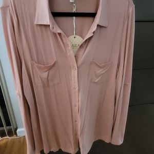 NWT-Lara Peach Long Sleeve Blouse. Size XL